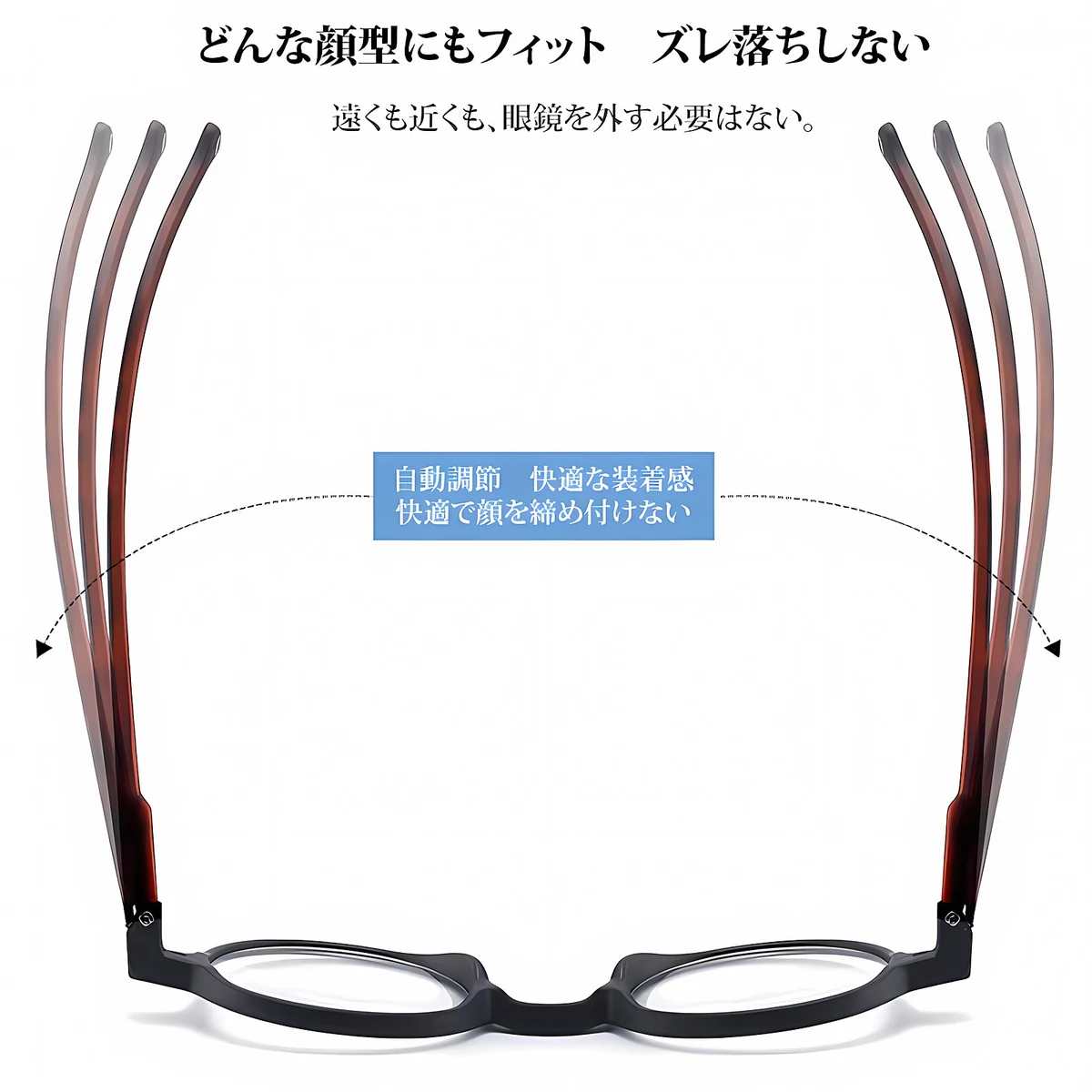 遠近両用ブルーライトカット累進多焦点老眼鏡 | Round Progressive - 商品画像 9/13
