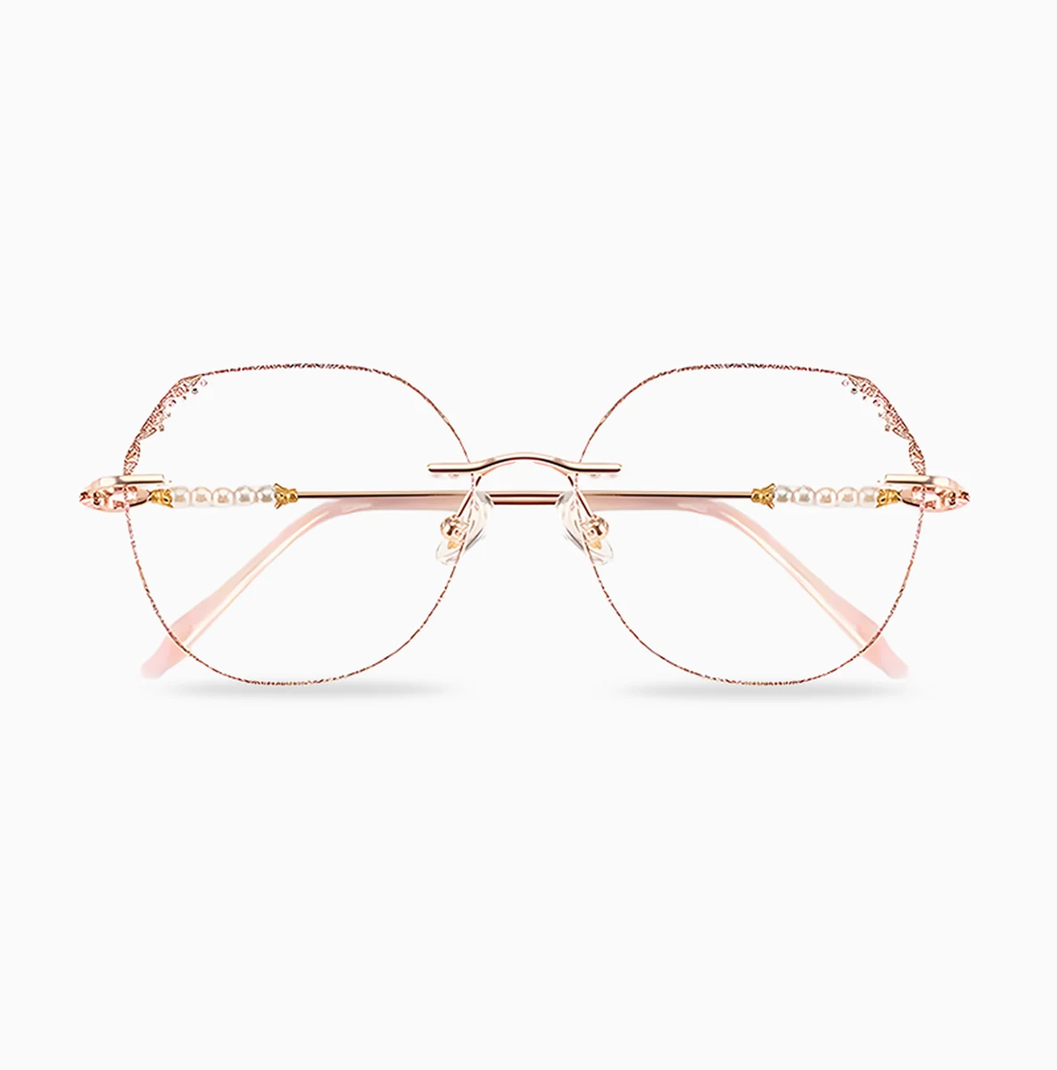 Eterlens ブルーライトカット老眼鏡 | パール装飾  | ファッショナブルで若見え | 形状記憶金属素材 - 商品画像 1/5 (Rimless BlueGuard)