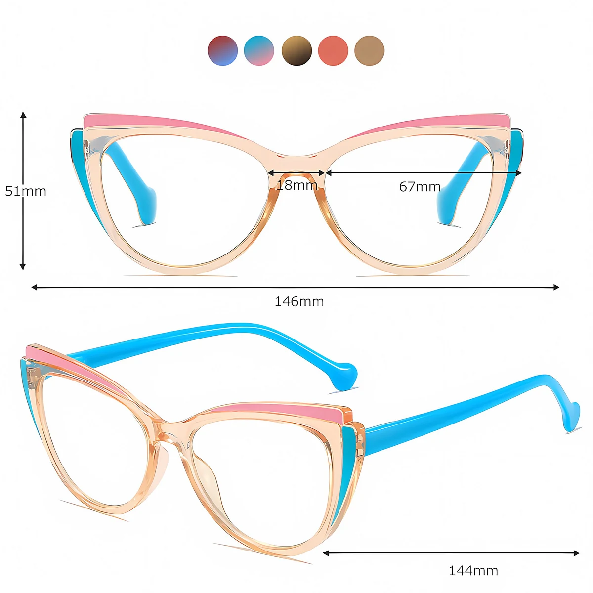 Eterlens キャットアイ ブルーライトカットフォックス老眼鏡｜お洒落で若々しく｜アウトドアファッションモデル - 商品画像 6/10 (CatEye BlueGuard)