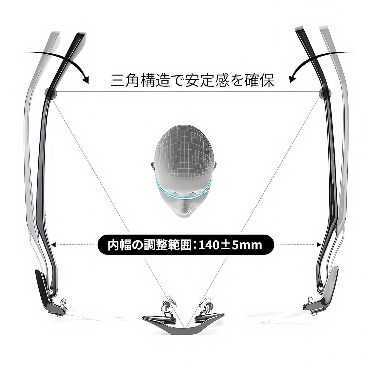 ブルーライトカット調光機能付きリムレスリーディンググラス | Rimless Photo - 商品画像 8/21