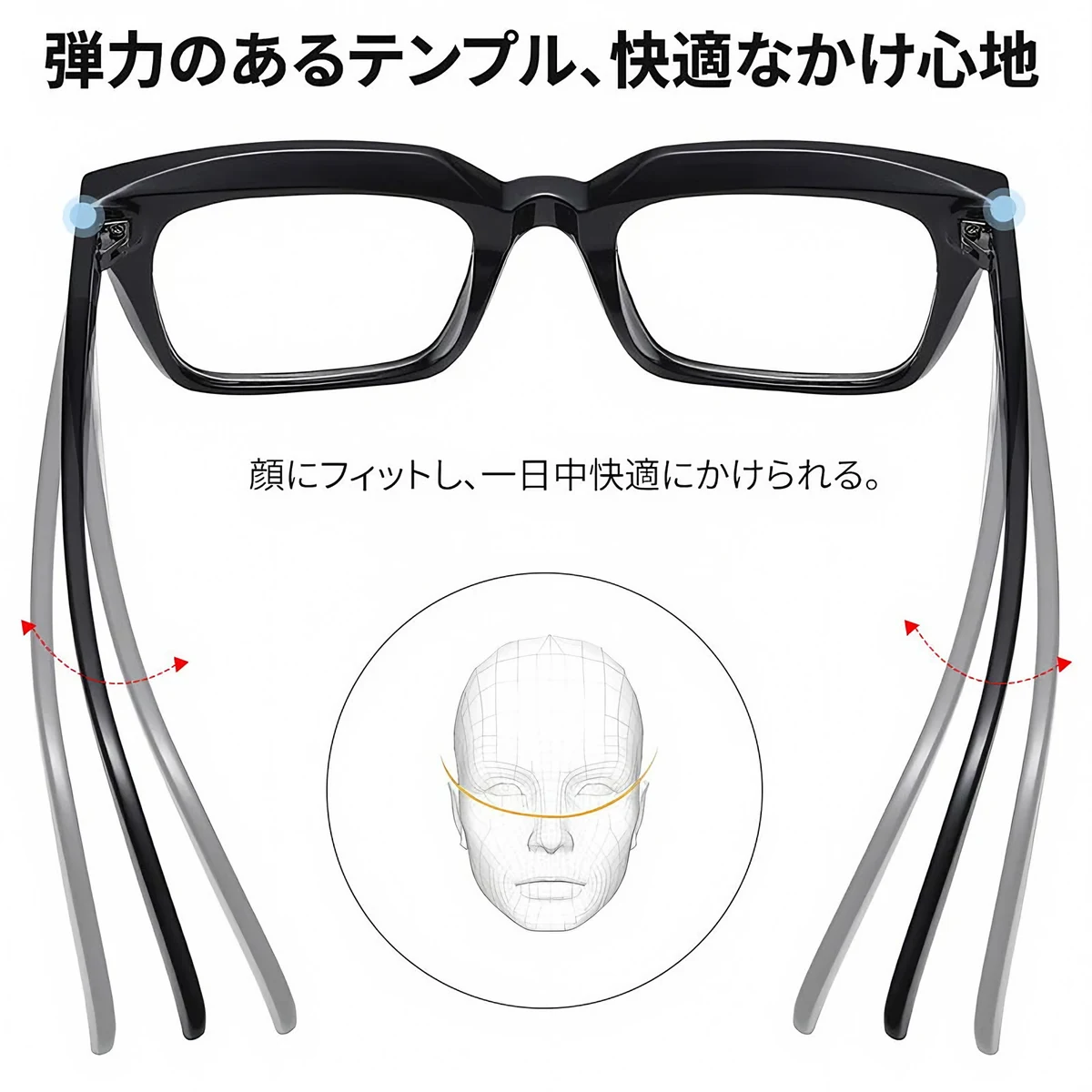 Eterlens 知性の窓  | ブルーライトカット老眼鏡ビッグフレームウェリントン型-White tortoise shell