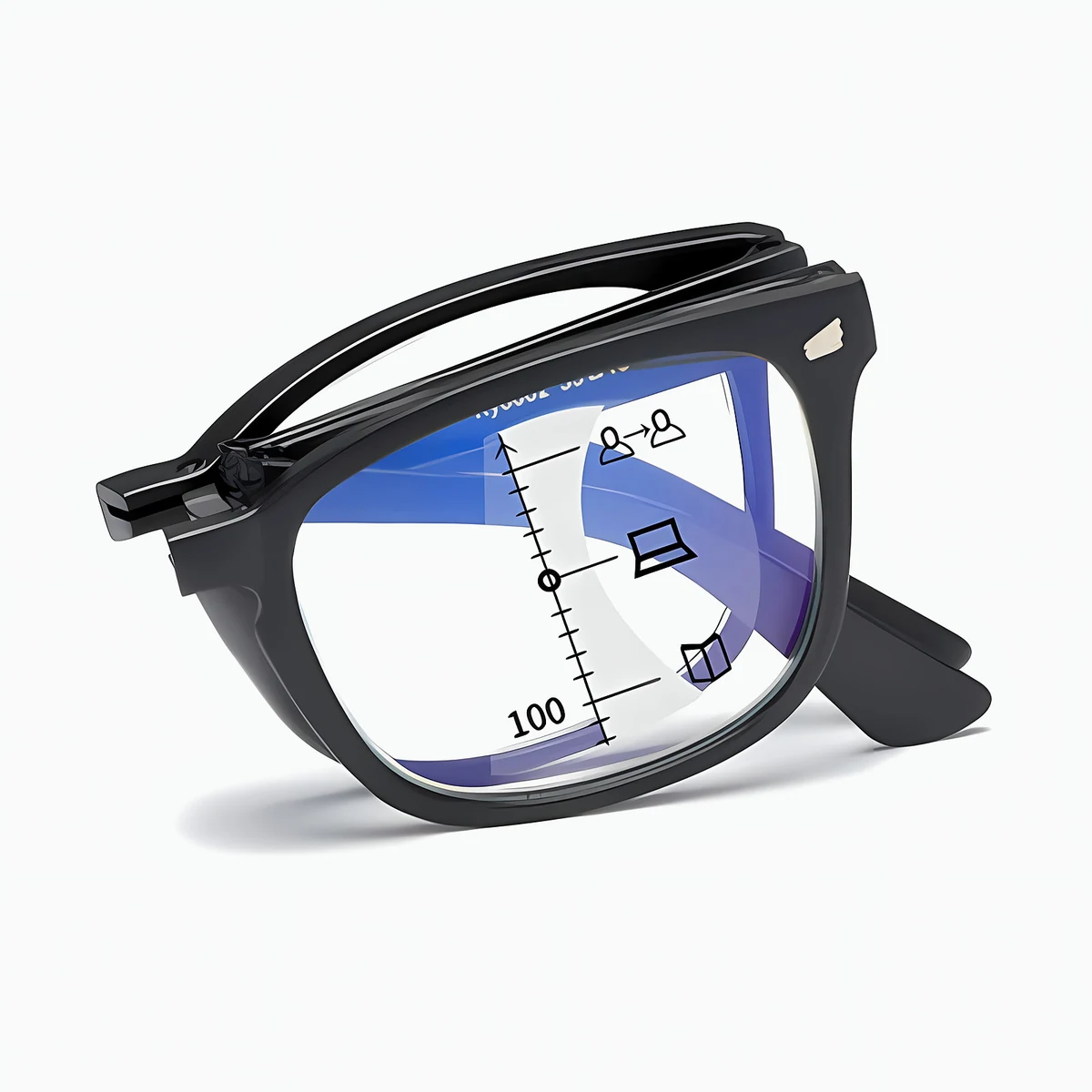 クラシック大きめフレーム｜調光多焦点｜遠近両用折りたたみ式老眼鏡 | Square Progressive - 商品画像 4/11