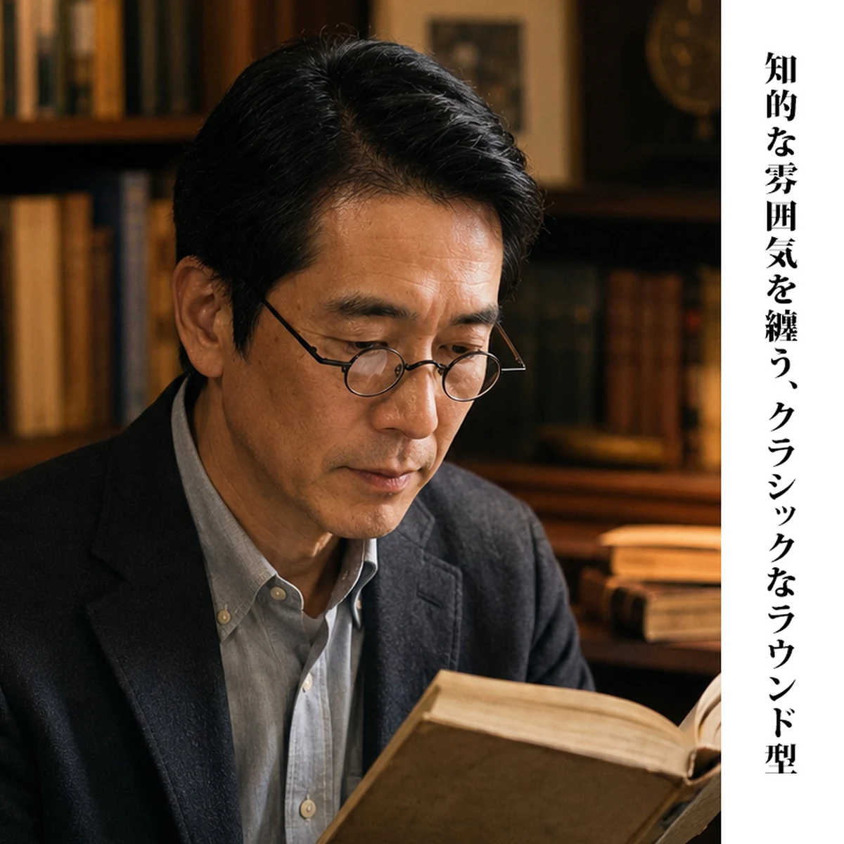 Eterlens 時の円環コレクション|  教授メガネ | おしゃれな小さめラウンドフレーム |  │ブルーライトカット | レトロ風メガネ