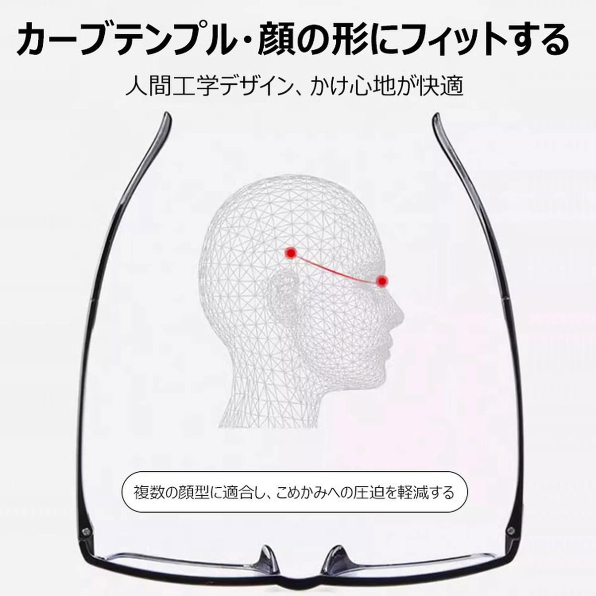 おしゃれなビッグフレーム老眼鏡 | Wellington BlueGuard - 商品画像 5/12