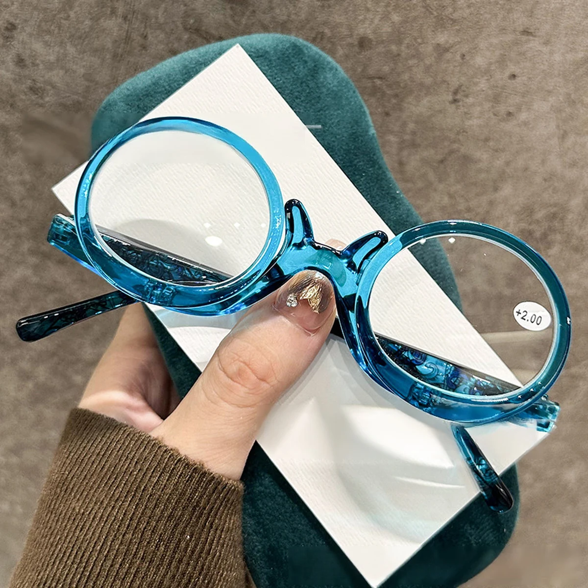 跳ね上げ式老眼鏡 | Round BlueGuard - 商品画像 7/13
