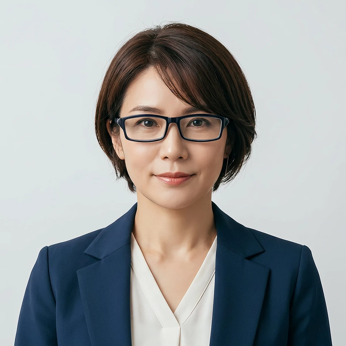 Eterlens GRAVITY 多焦点調光ブルーライトカット老眼鏡 - model wearing image (AI generated, QA passed)