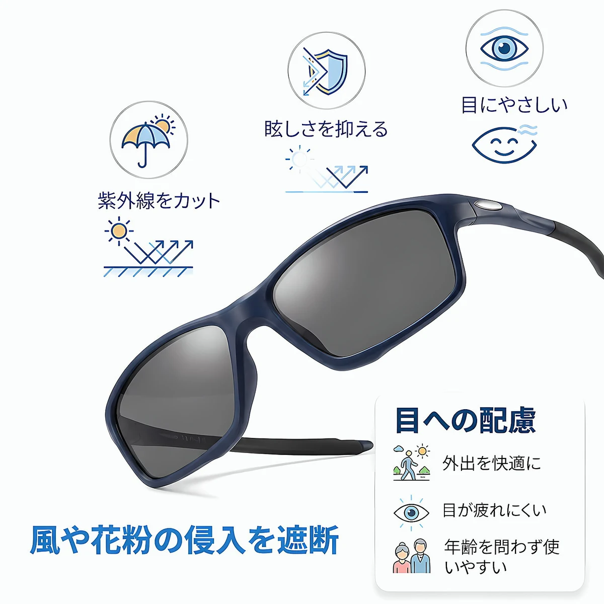 Eterlens GRAVITY 砂・花粉対策、遠近両用スポーツ調光老眼鏡