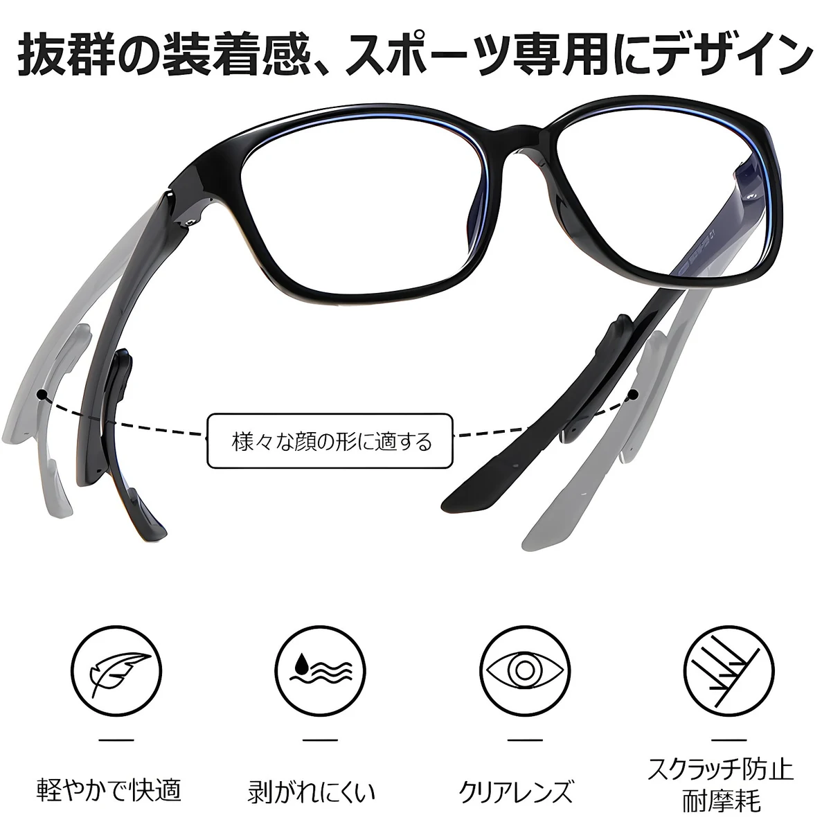 Eterlens GRAVITY 砂塵・花粉対策 多焦点遠近両用スマート調光ビッグフレーム老眼鏡 - 商品画像 8/17 (Square Progressive)
