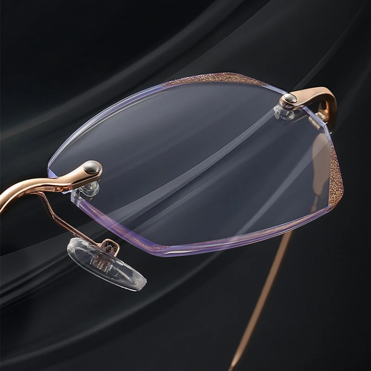 Eterlens『Diadème』(ディアデム) | 新作ダイヤモンドカットリムレスファッション老眼鏡 - 商品画像 4/7 (Rimless RxReady)
