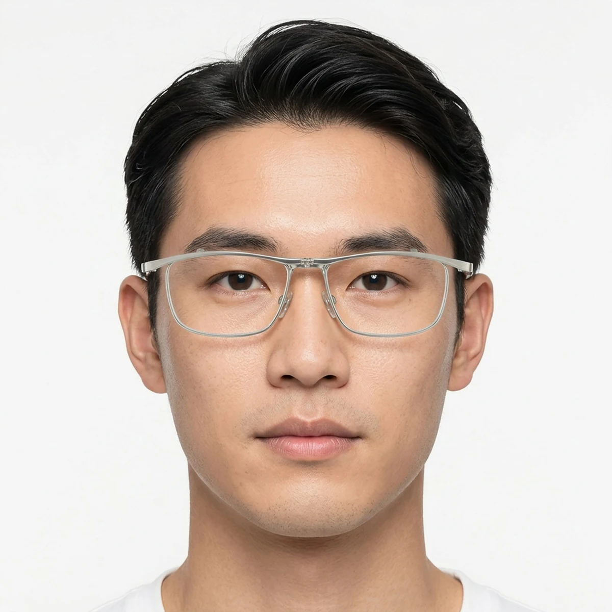 遠近両用 跳ね上げ式老眼鏡 | Square Progressive | Eterlens - model wearing image (AI generated, QA passed)