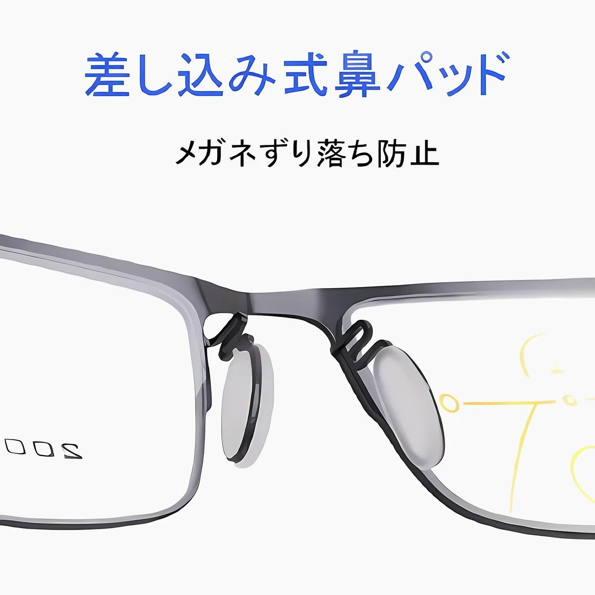 累進多焦点遠近両用ブルーライトカット老眼鏡 | Square Progressive - 商品画像 3/6