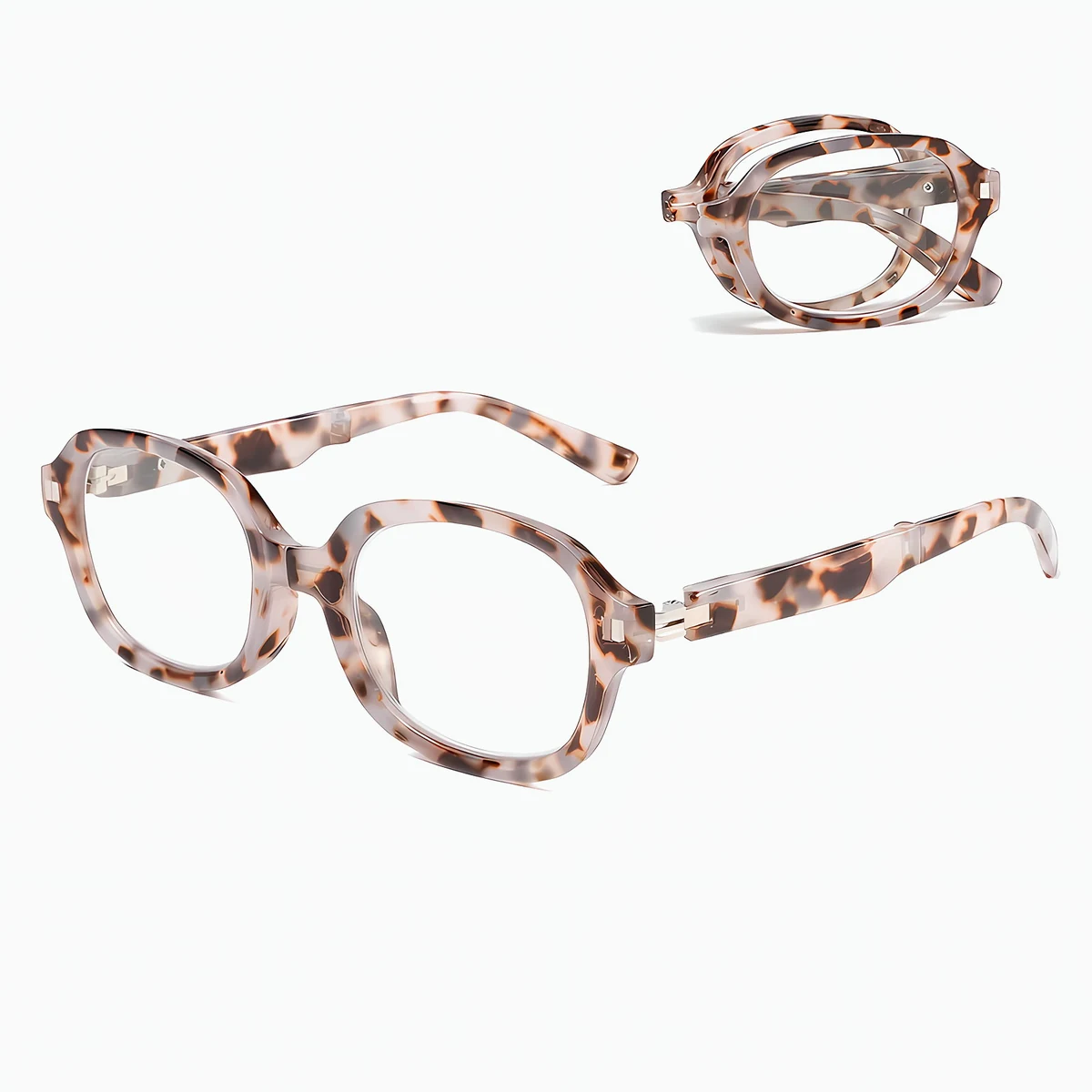 欧米風オーバル型｜折りたたみ式 ブルーライトカット｜ファッション老眼鏡 | Round FoldLite - 商品画像 14/15