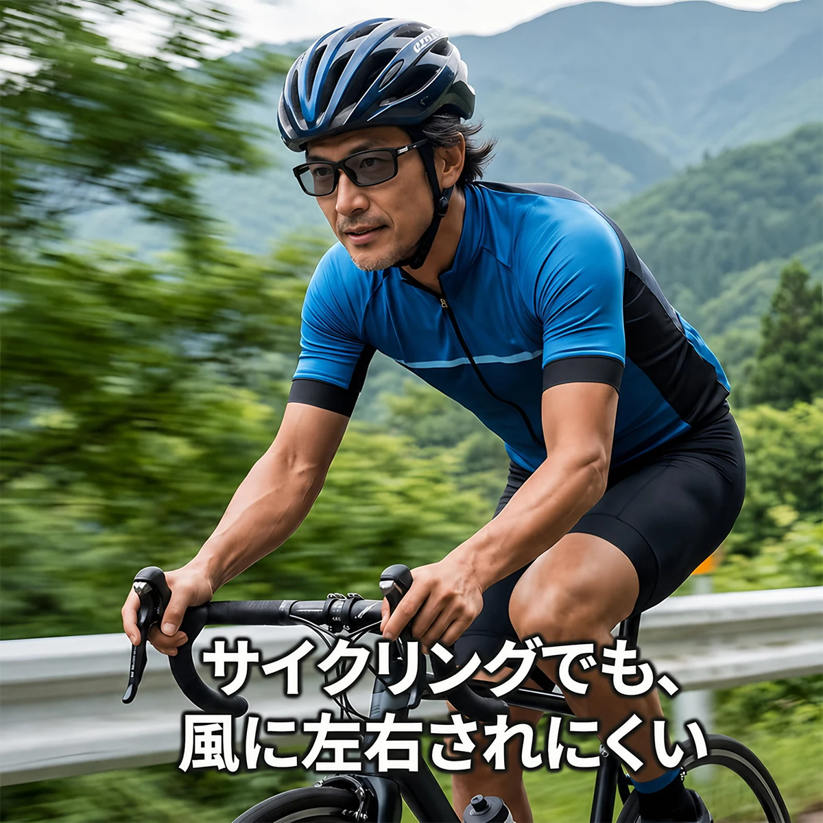 【調光・遠近両用】Eterlens 老眼鏡 おしゃれ スクエア | スマート調光・ブルーライトカット | スポーティデザイン・アウトドア兼用-Black