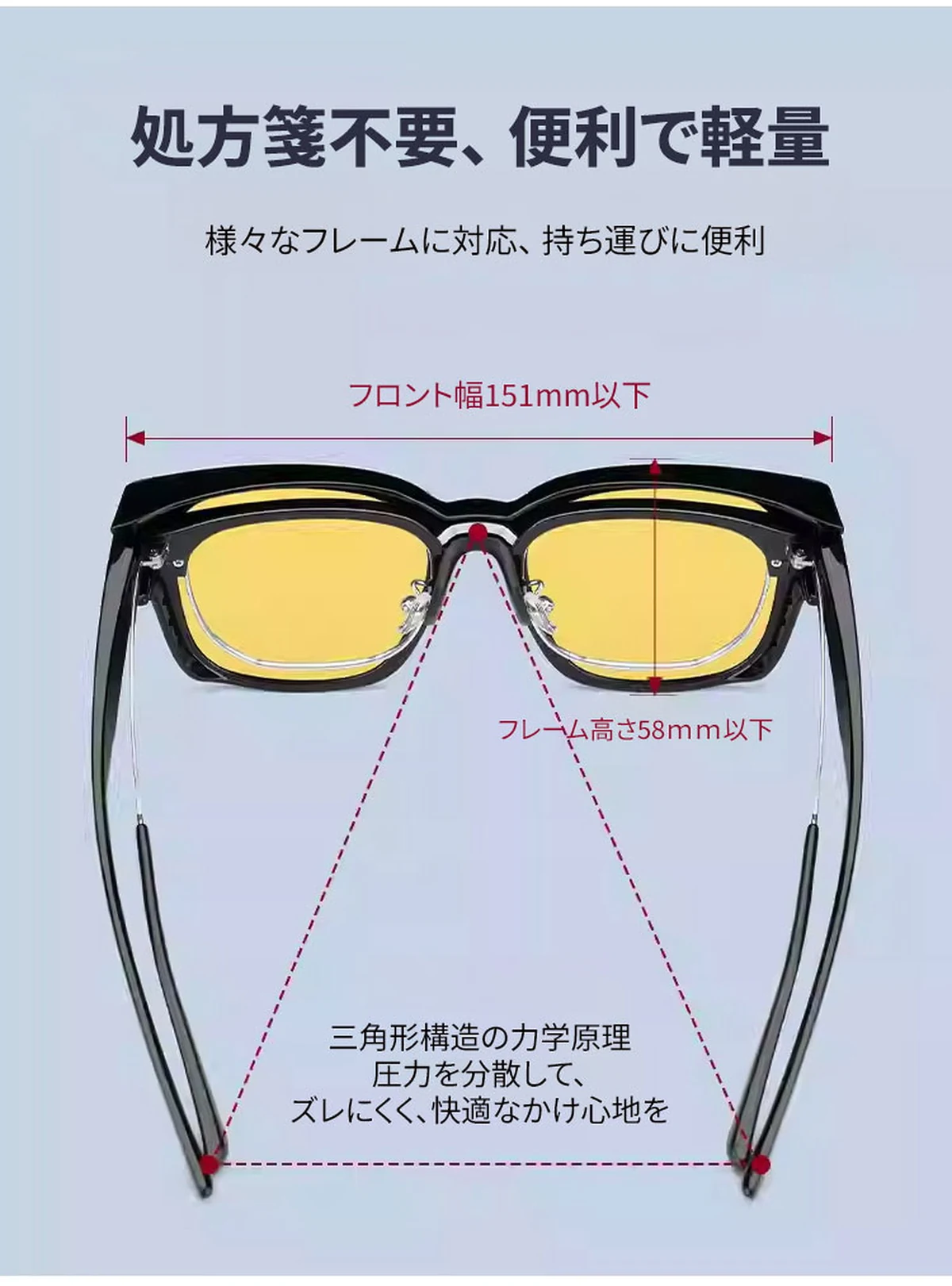 【夜間運転OK・メガネの上から掛けられる】Eterlens サングラス 偏光 オーバーグラス | 高透過率UVカットレンズ・軽量 | ユニセックス ドライブ・釣り・アウトドア 商品説明画像 4