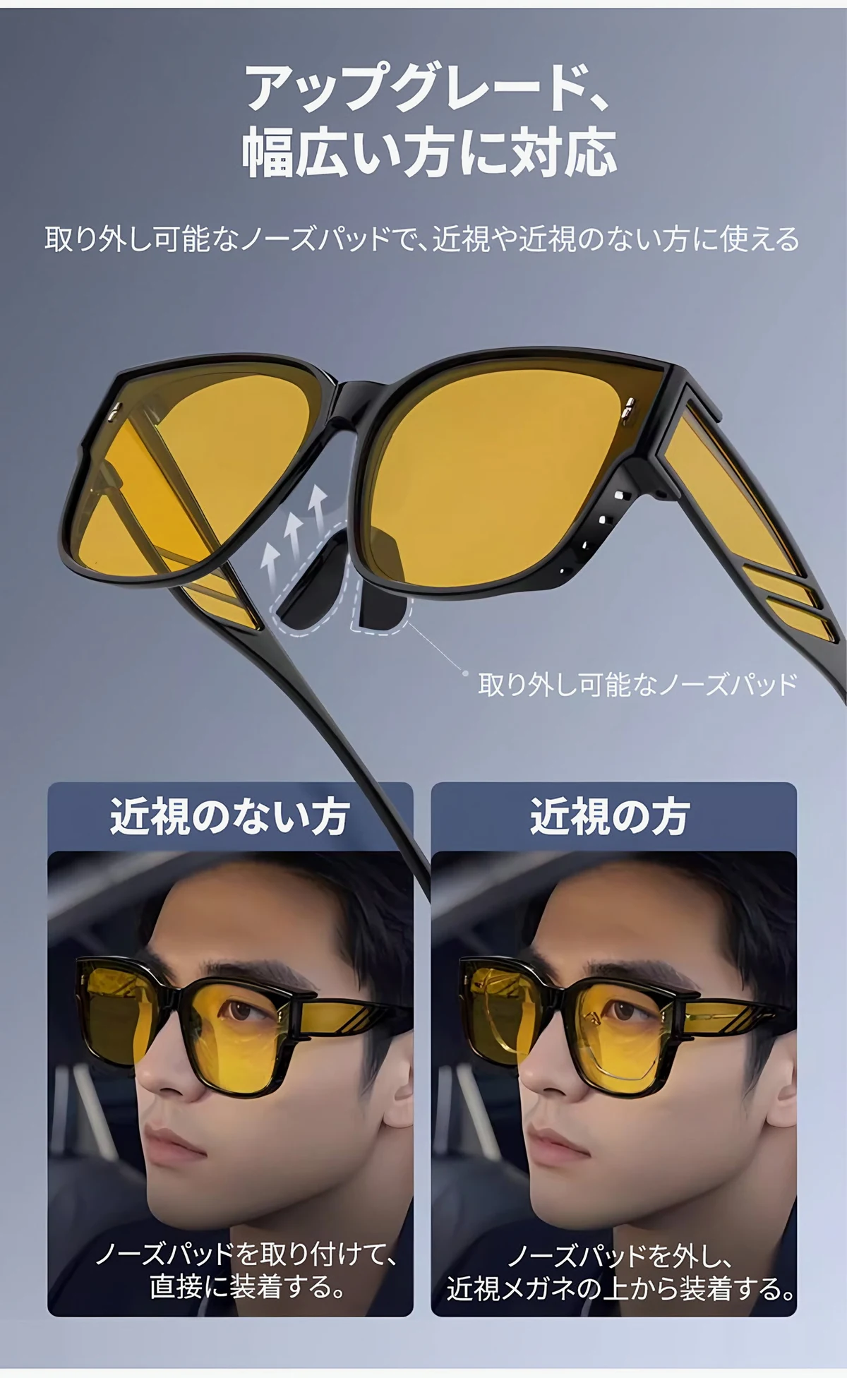 【夜間運転OK・メガネの上から掛けられる】Eterlens サングラス 偏光 オーバーグラス | 高透過率UVカットレンズ・軽量 | ユニセックス ドライブ・釣り・アウトドア 商品説明画像 5