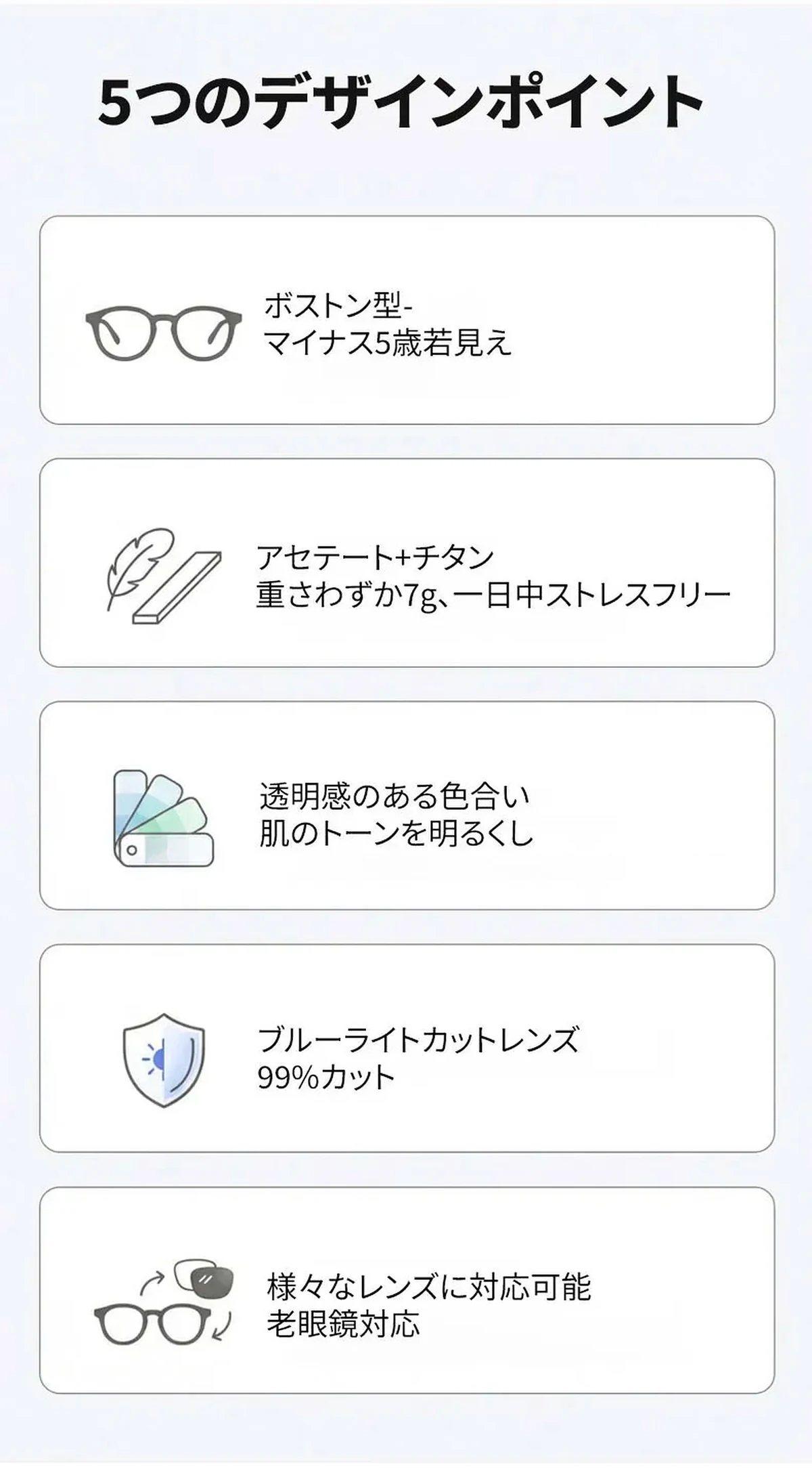 【時の円環・超軽量】Eterlens 7g メガネ 度付き対応 おしゃれ 丸メガネ | 透明感のあるグレー・ボストン | 金属アレルギー対応・ユニセックス 商品説明画像 4
