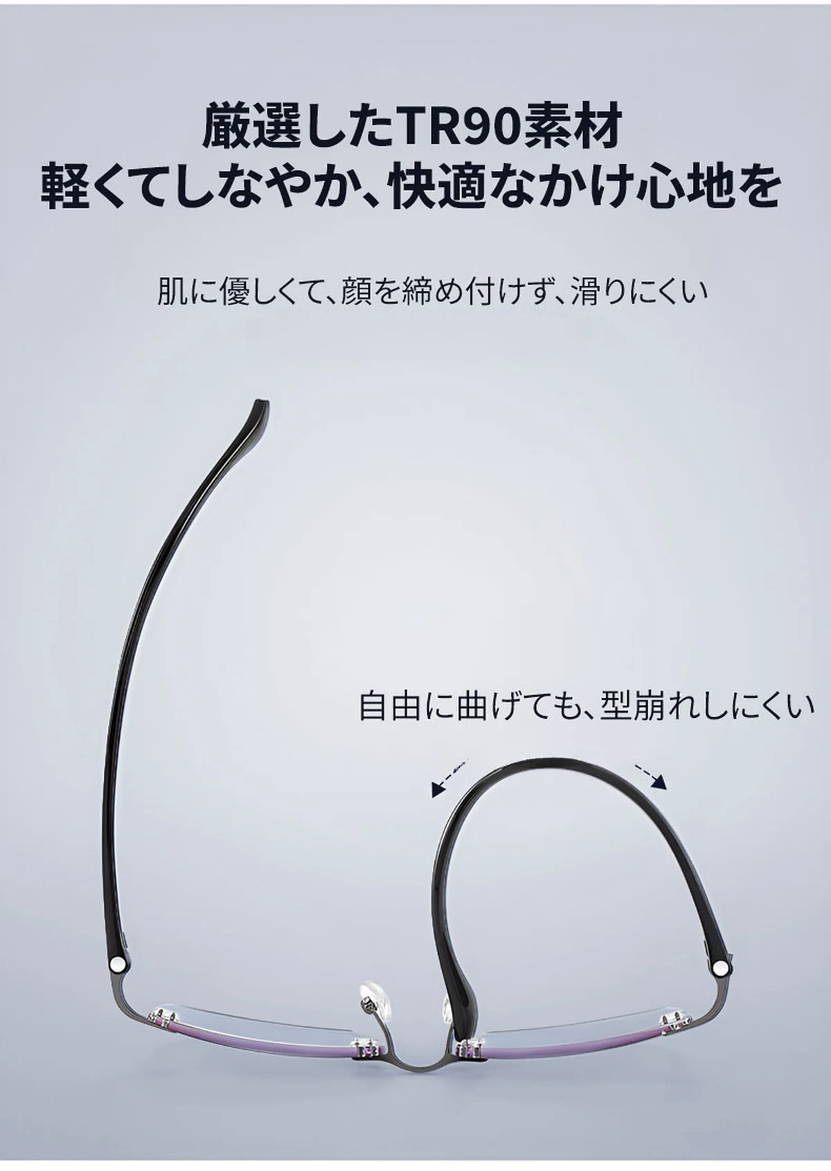 【黄金比スクエア・知的な印象】Eterlens 老眼鏡 メンズ | 縁なし | 超軽量メタル | ブルーライトカット・ビジネス・高品質シニアグラス 商品説明画像 7