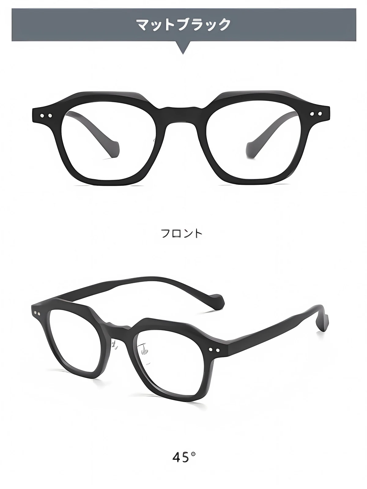 【上質な光沢・クラウンパント】Eterlens 度付きウェリントンメガネ | 17.5g軽量アセテートフレーム | 個性的デザイン・小顔効果・おしゃれメガネ 商品説明画像 7