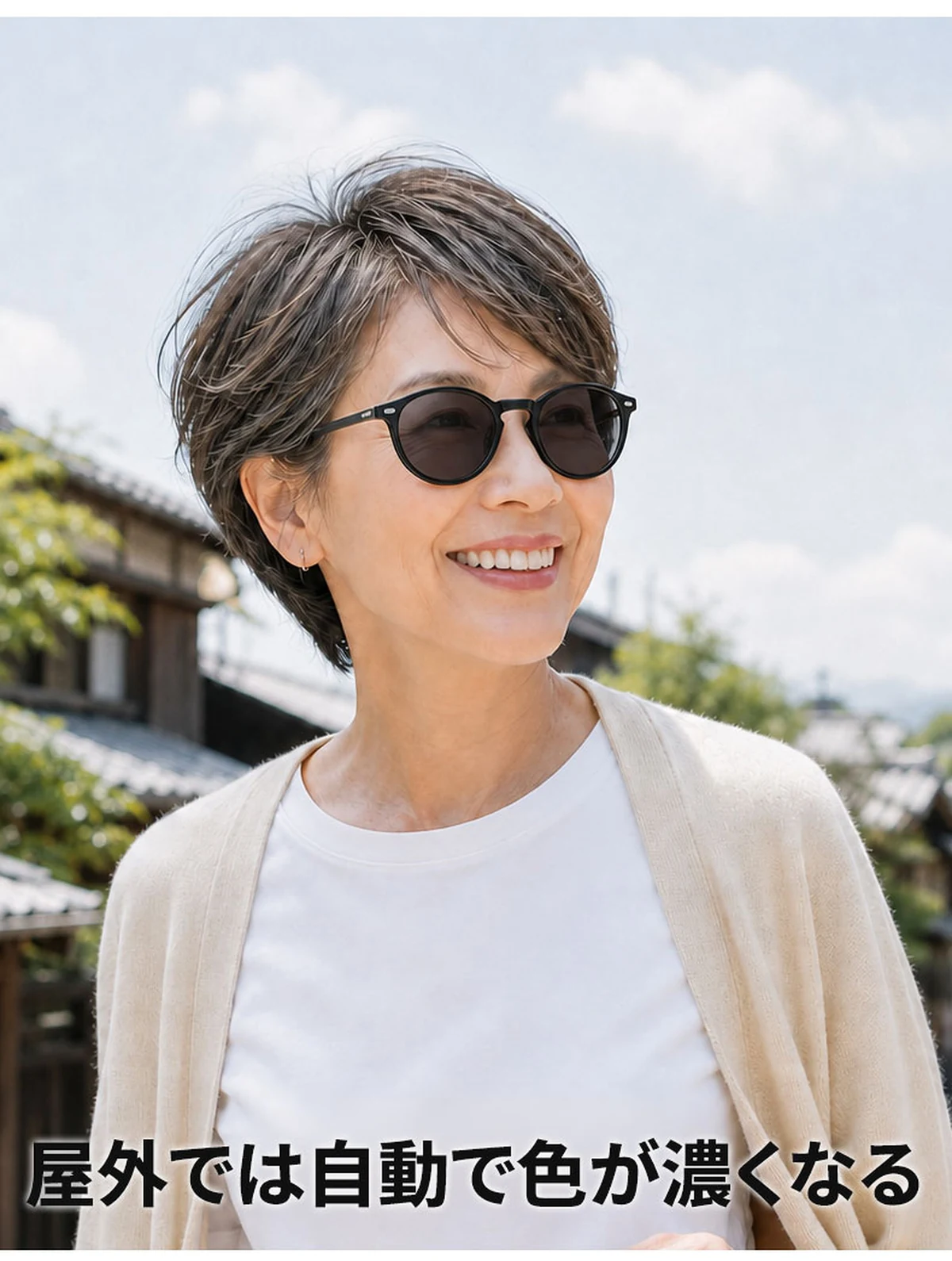 【室内外兼用・自動調光】Eterlens | 偏光レンズを採用 | 光に合わせて自然に色が変化 | UVカット | 運転・旅行・日常使いに | 素顔にもなじむ調光サングラス 商品説明画像 15