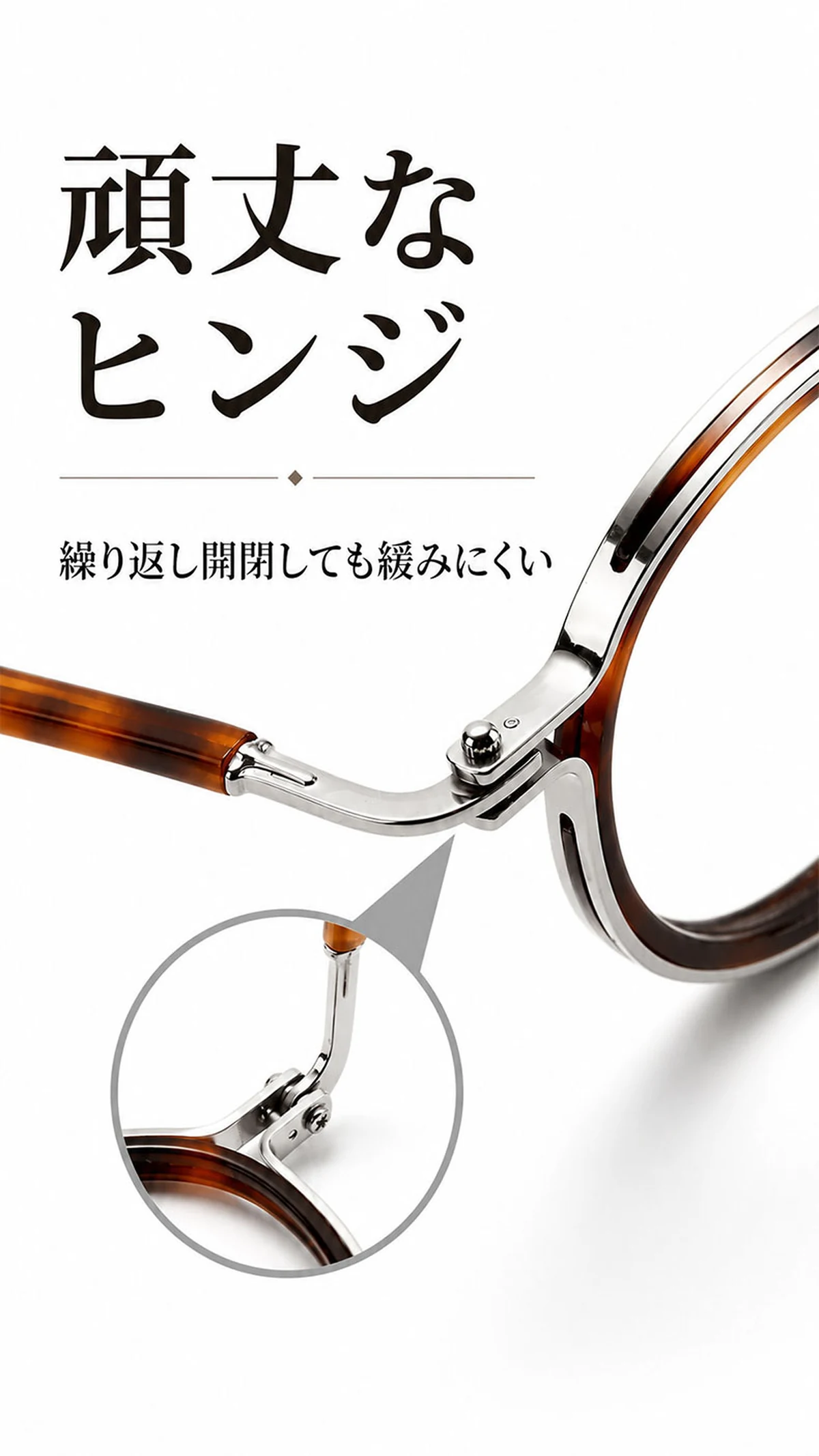【小顔効果・レトロな鯖江風】Eterlens 老眼鏡 おしゃれ 丸メガネ 度付き | クラシックなボストン型軽量フレーム | べっ甲調デザイン・男女兼用 商品説明画像 5