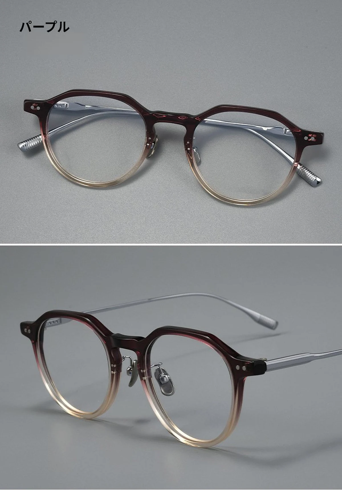 【小顔効果・ミニマルデザイン】Eterlens 度付きメガネ クラウンパント | 13.4g超軽量アセテート&times;チタン | 洗練されたヴィンテージ調・男女兼用 商品説明画像 11