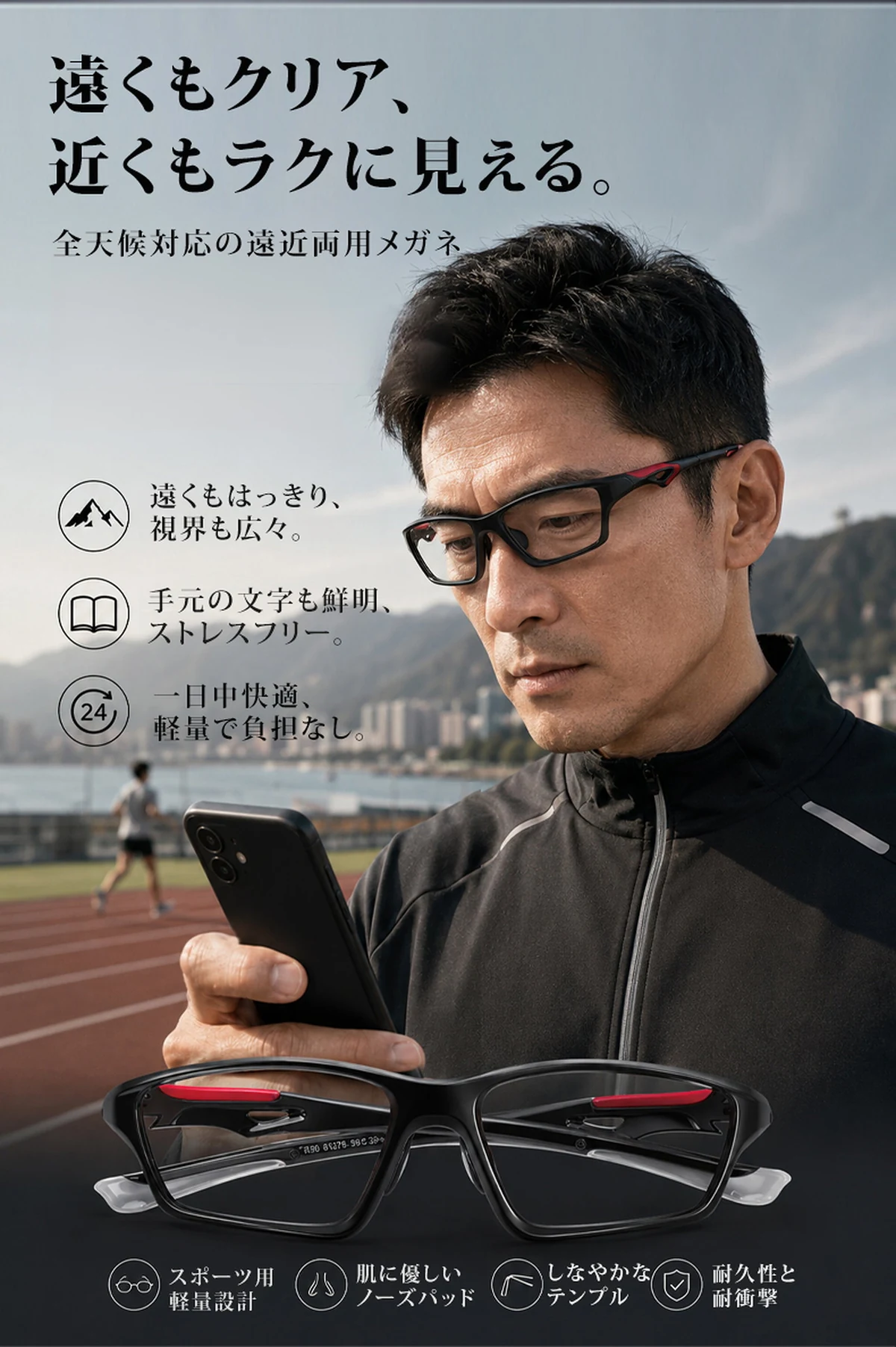 【全方位カスタムフィット】Eterlens 高機能アイウェア【モジュラス】| あなたの顔に完璧に適合するシステム | 遠近・調光レンズ搭載 | TR90超軽量ブルーライトカットスポーツリーデ&hellip; 商品説明画像 3