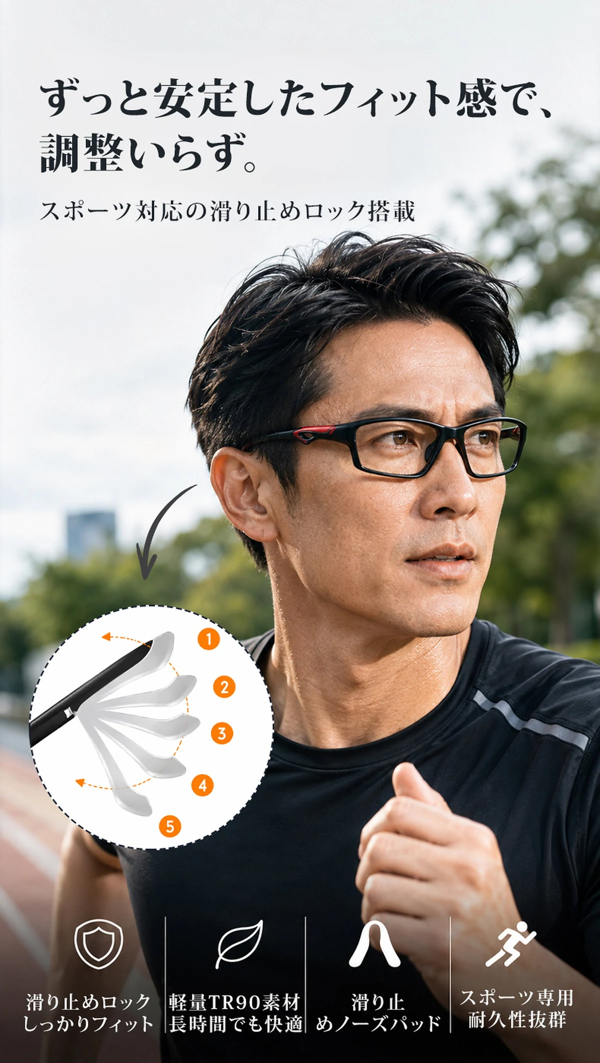【全方位カスタムフィット】Eterlens 高機能アイウェア【モジュラス】| あなたの顔に完璧に適合するシステム | 遠近・調光レンズ搭載 | TR90超軽量ブルーライトカットスポーツリーデ&hellip; 商品説明画像 4