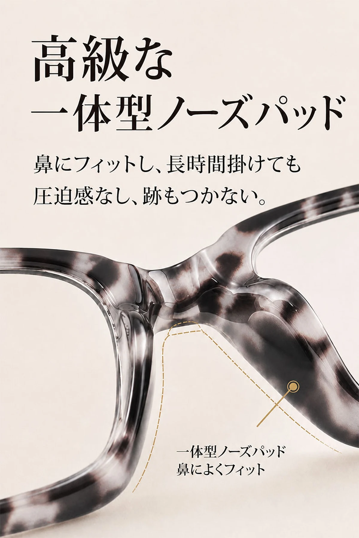 Eterlens 知性の窓 | ブルーライトカット老眼鏡ビッグフレームウェリントン型-White tortoise shell 商品説明画像 8
