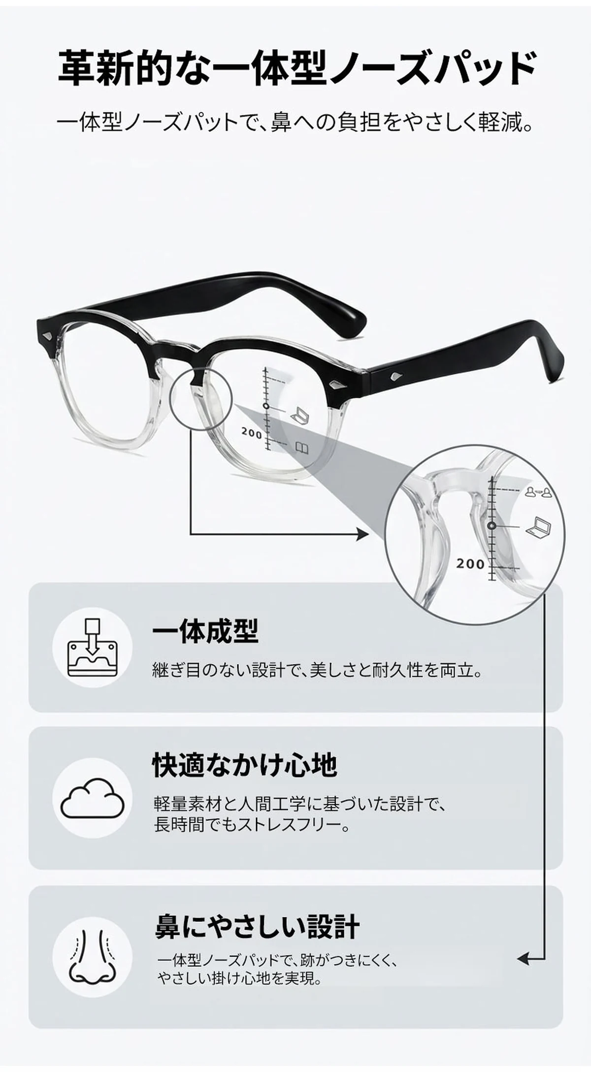 Eterlens 【遠近両用・累進多焦点レンズ】THE MAestro| 巨匠の知性と、ストレスフリーのかけ心地。| 新感覚サーモントブロー ブルーライトカット 商品説明画像 10