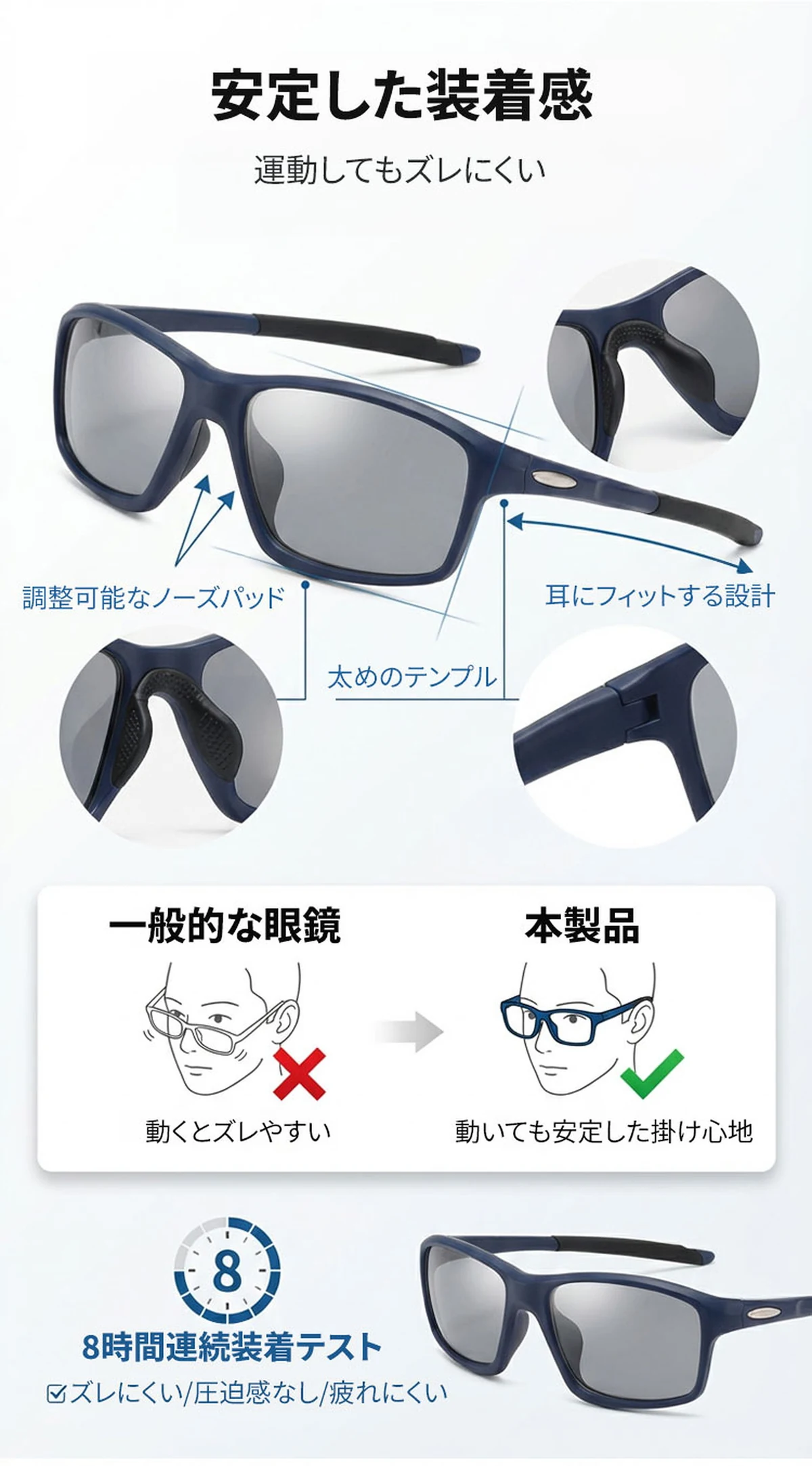 Eterlens GRAVITY｜防風 防塵 花粉対策｜昼夜自動調光｜遠近両用｜流線型デザインで目もとをしっかりガード 商品説明画像 8
