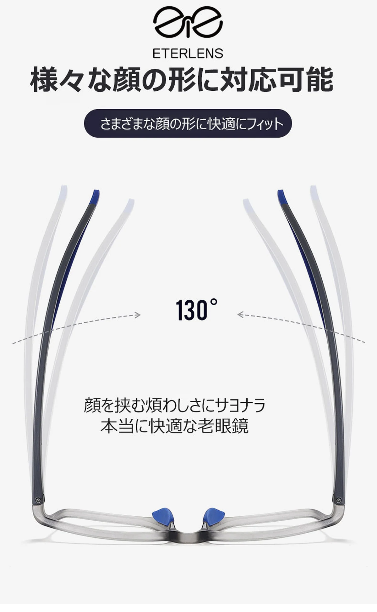 Eterlens スポーツメガネ【エアロ・ストリーム】| 流線形デザインが目を引く | 超軽量TR90素材 | ブルーライトカット 遠近両用 老眼鏡 メンズ 商品説明画像 2