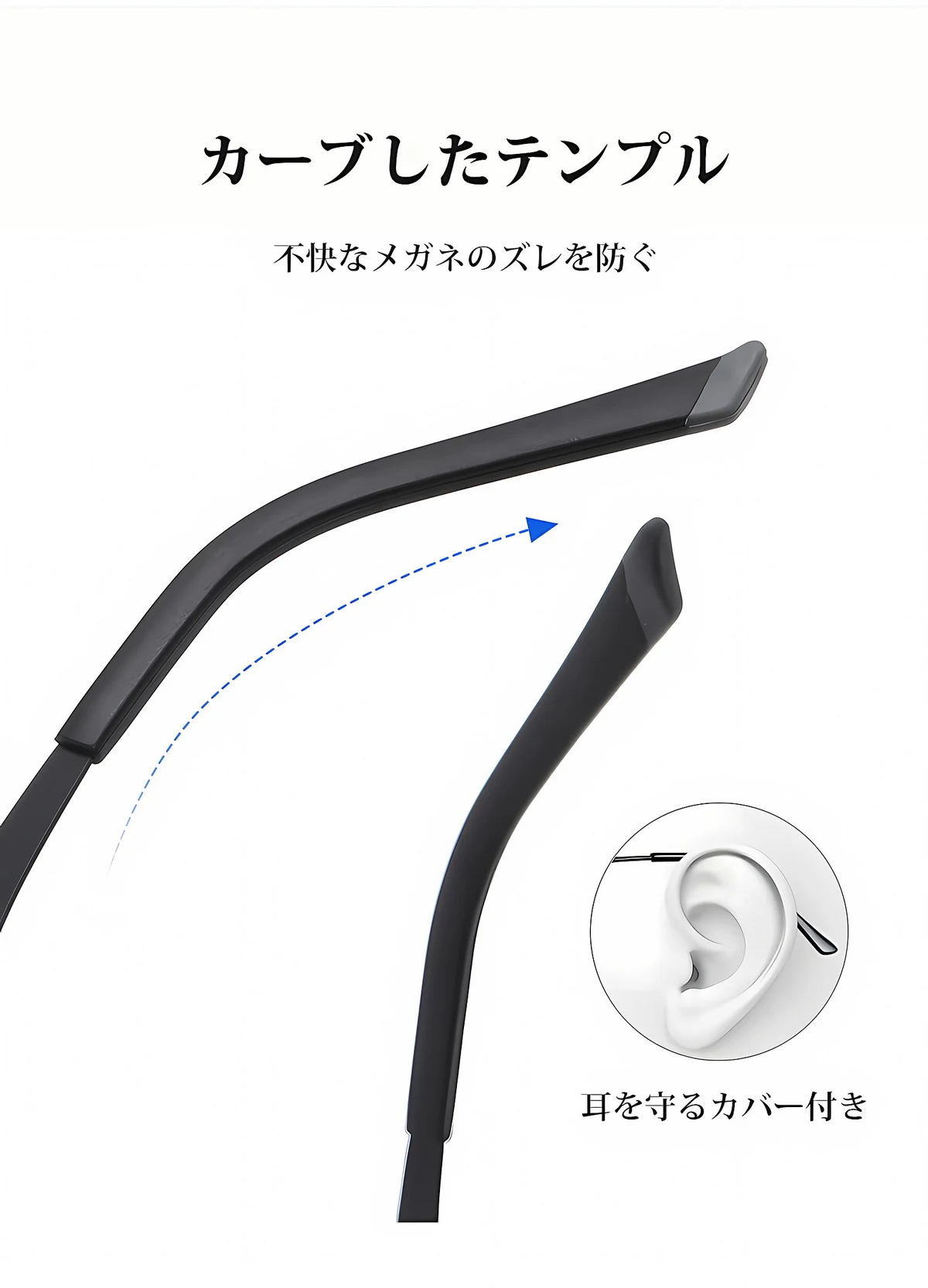 9.8g 超軽量チタンブルーライト対策老眼鏡 | Square BlueGuard 商品説明画像 12