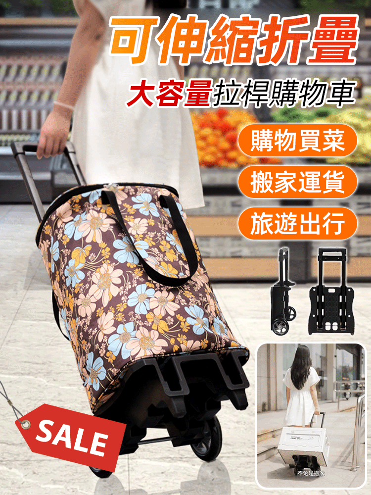 高承重可折疊便攜式拉桿車
