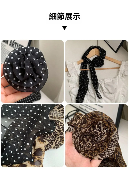 秋冬桑蠶絲波點玫瑰花絲巾領巾