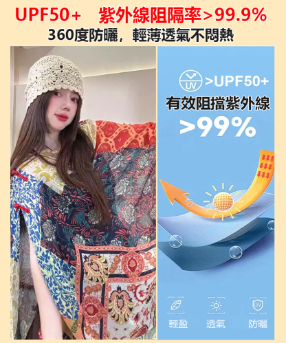 【旅行出片必備】民族風盤扣百搭披肩絲巾