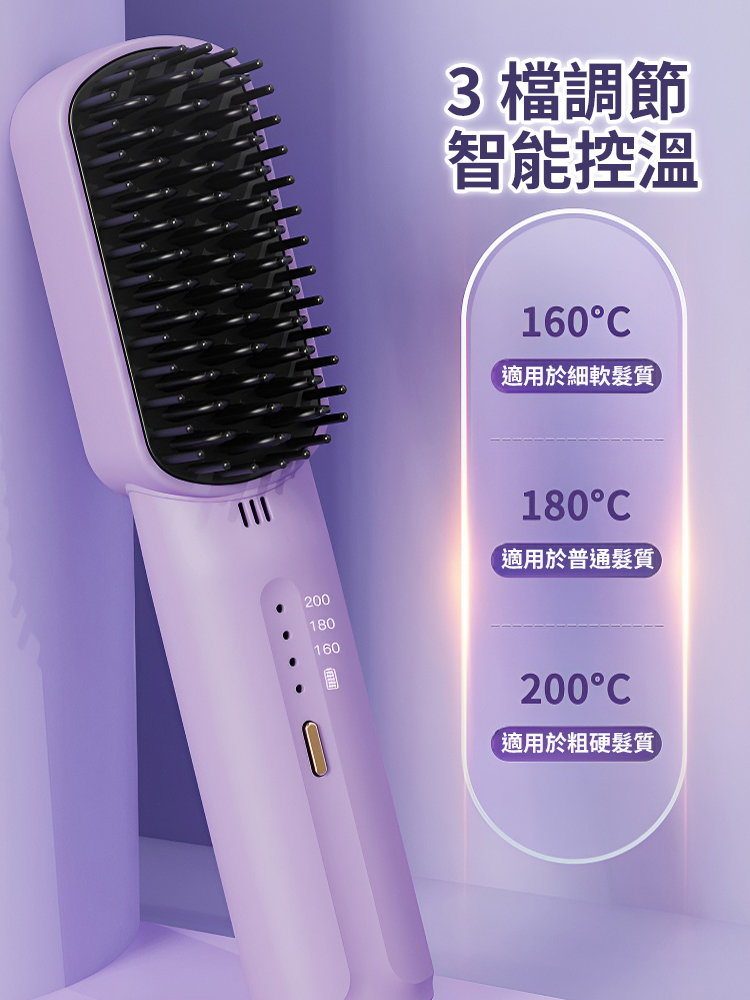 【負離子不傷髮】隨身攜帶無線迷你直髮梳