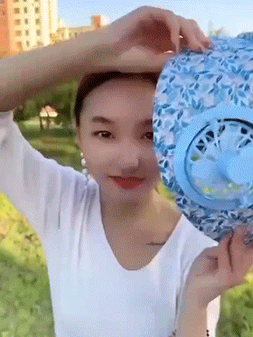 夏季遮陽防曬風扇帽