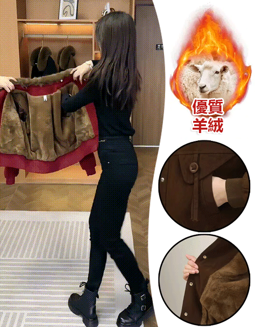 【小火爐】大毛領加絨加厚派克棉服女