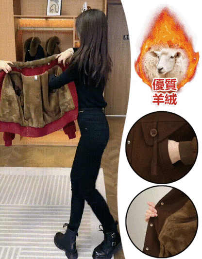 【小火爐】大毛領加絨加厚派克棉服女