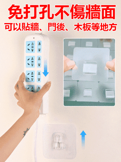 【牆壁不倒我不掉】透明無痕卡扣貼