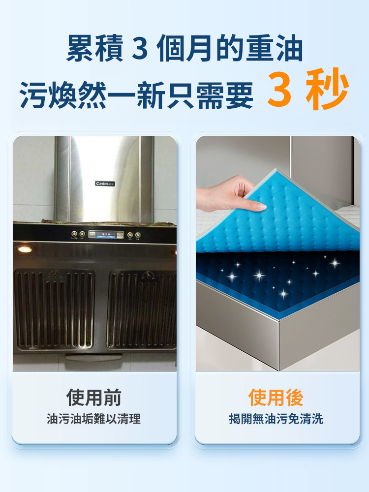 【一撕淨】油煙機頂部防油墊