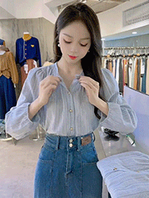 顯瘦寬鬆復古條紋法式襯衫女長袖