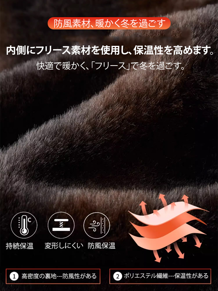 【取り外し可能なライナー】裏起毛保温中綿ジャンパー