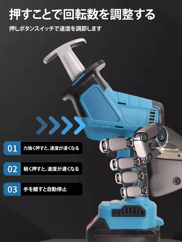 【簡単に切断】コードレス充電式セーバーソー