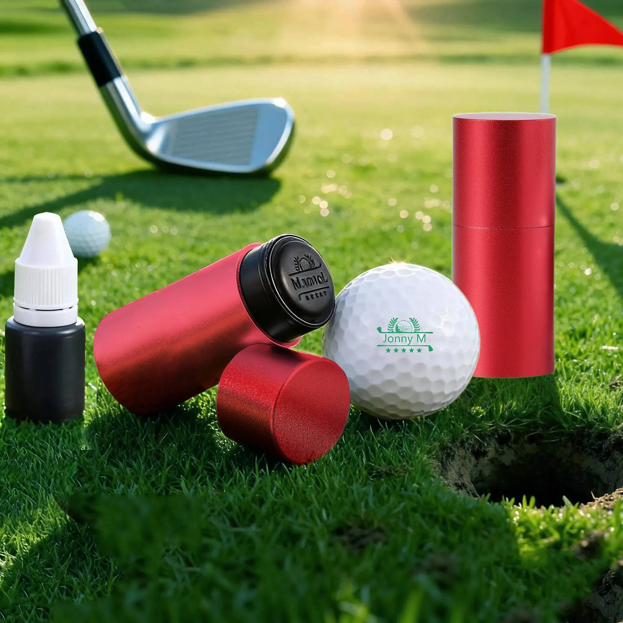 Personalised Golf Ball Stamp – Custom Name & Icon, Refillable Ink | Jessemade