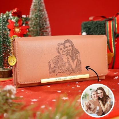 Personalised Women Wallet with Custom Photo and Engraved Letter-Jessemade AU