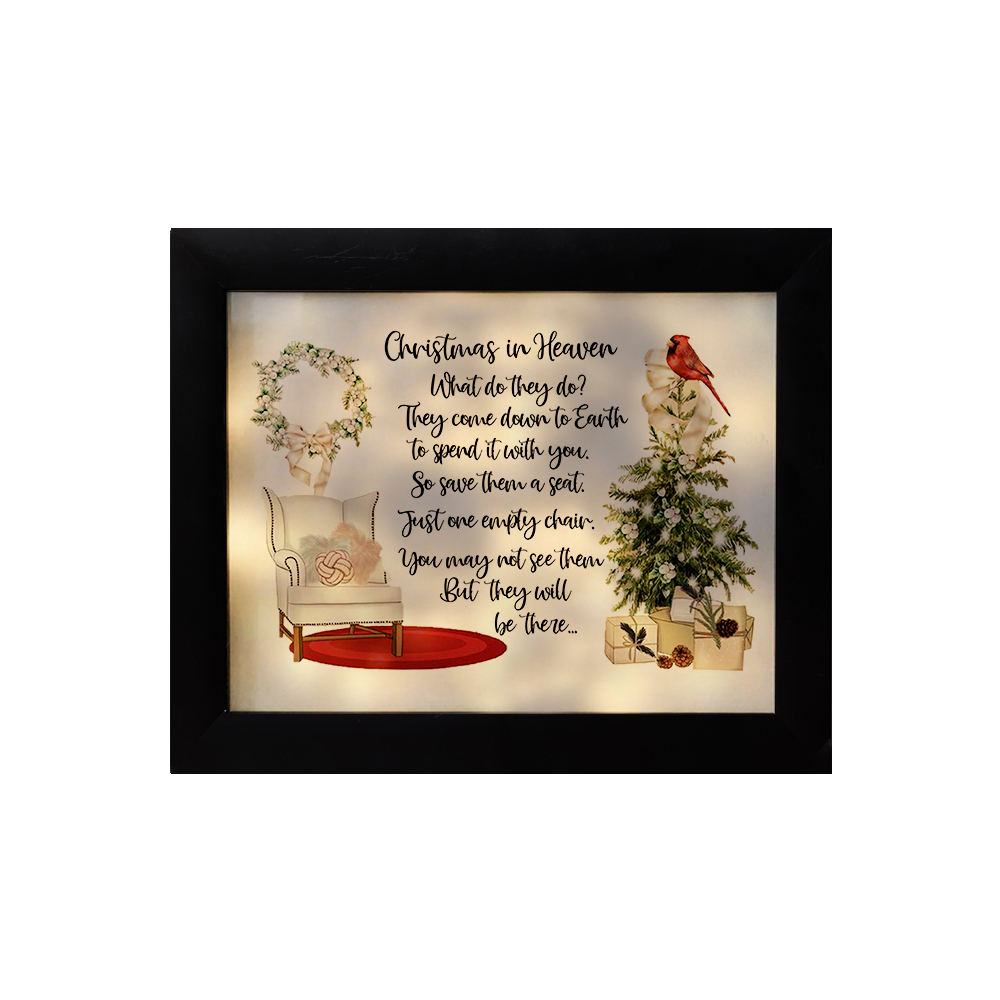 Christmas In Heaven Frame Lighted Shadow Box Sympathy Gifts-Jessemade AU