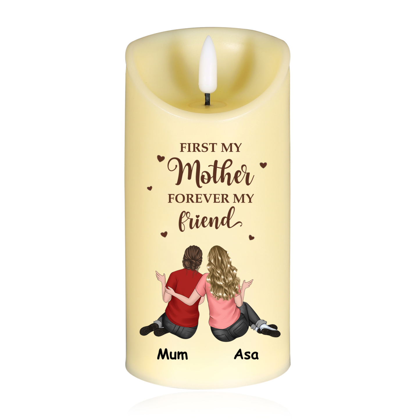 Personalised LED Flameless Candle for Mum & Daughter Gift for Mum | Jessemade