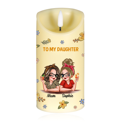 For Mum/Daughter Personalised 2 Names LED Candle Candle Gift for Mum/Daughter | Jessemade