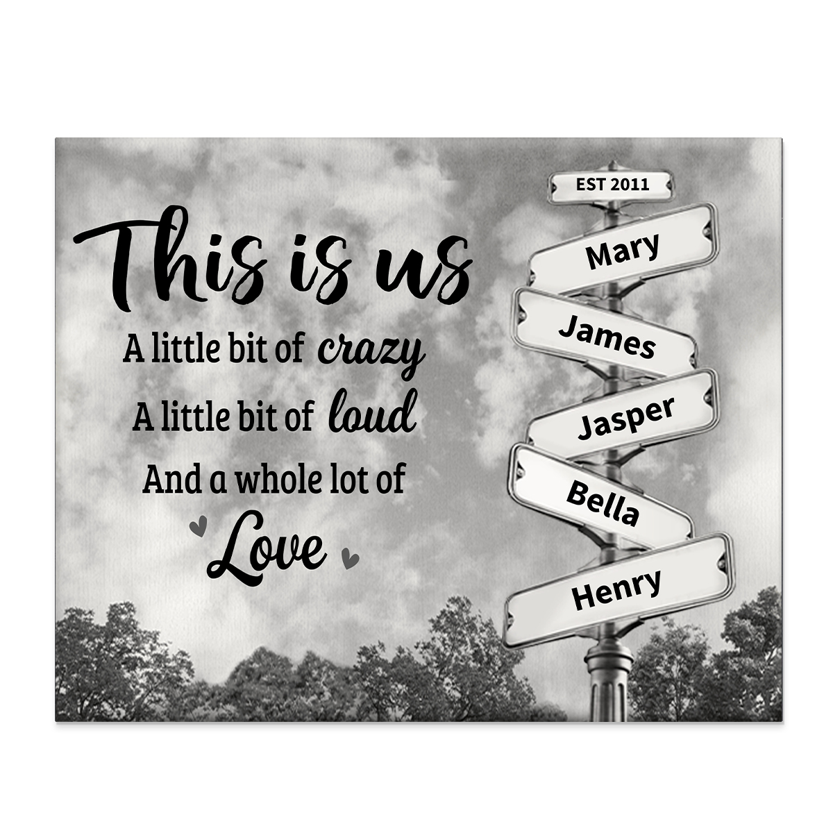 Personalised Wooden Plaque – Custom Text & 2-8 Names, Unique Family Gift | Jessemade